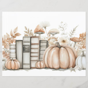 Muted coloured fall pumpkin scrapbook paper