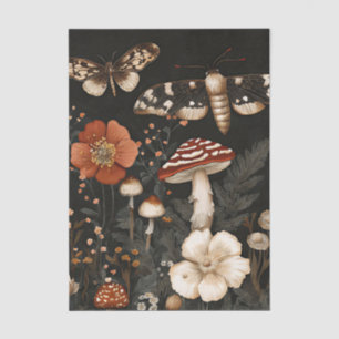 Muted coloured fall themed Mushrooms and leaves Tissue Paper