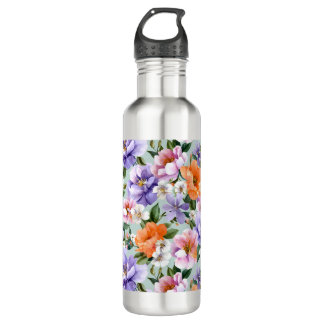 Muted Colourful Flowers Boho flower 710 Ml Water Bottle
