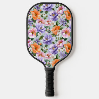 Muted Colourful Flowers Boho flower Pickleball Paddle