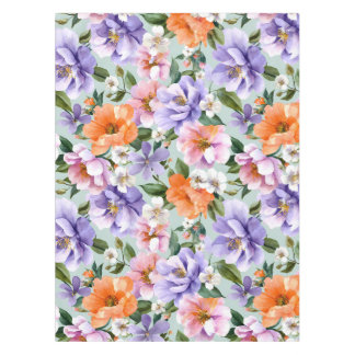 Muted Colourful Flowers Boho flower Tablecloth