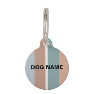 Muted colours stripes pet tag