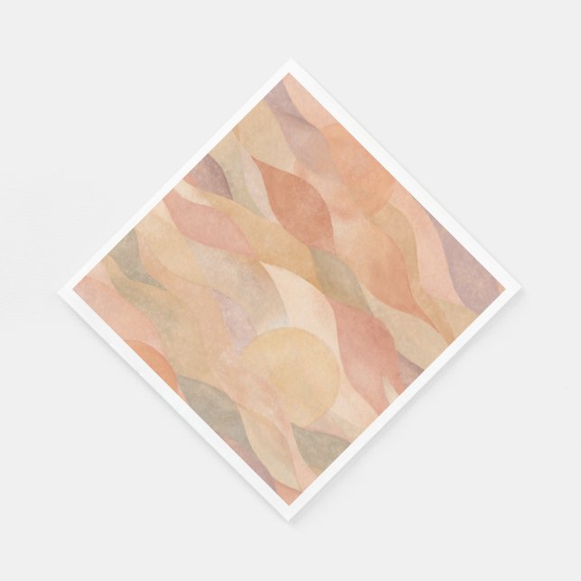 Muted Desert Sunset Abstract Paper Napkins (Corner)