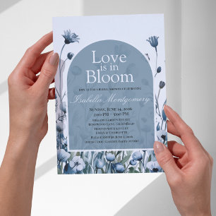 Muted Dusty Blue Palette Love in Bloom Invitation