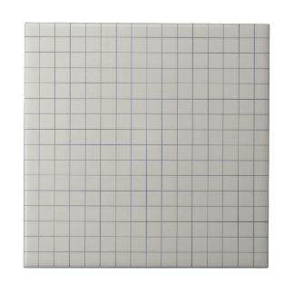 Muted Dusty Grey & Navy Blue Chequered Retro  Tile