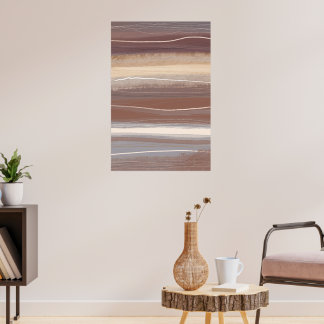 Muted earth tones plum Minimalist Abstract Art Poster