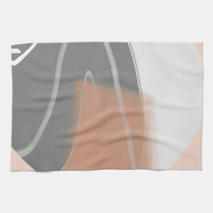 Muted earth tones sun minimalist art tea towel