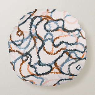 Muted Earthy Colours Cool Pattern Round Cushion