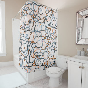 Muted Earthy Colours Cool Pattern Shower Curtain