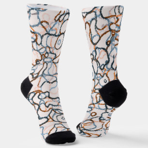 Muted Earthy Colours Cool Pattern Socks