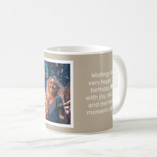 Muted Elegance Calm Stone Happy Birthday Card Coffee Mug