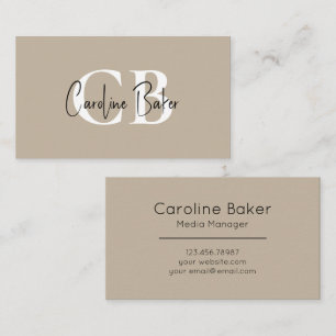 Muted Elegance Calm Stone Minimal Business Card