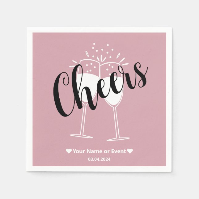 Muted Elegance - Misty Rose Cheers Napkins (Front)