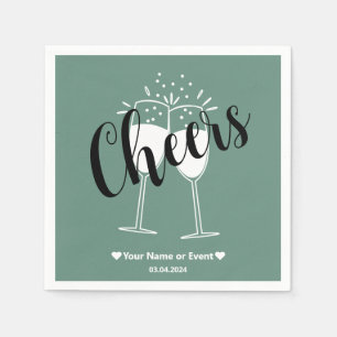 Muted Elegance - Ocean Teal Cheers Napkins