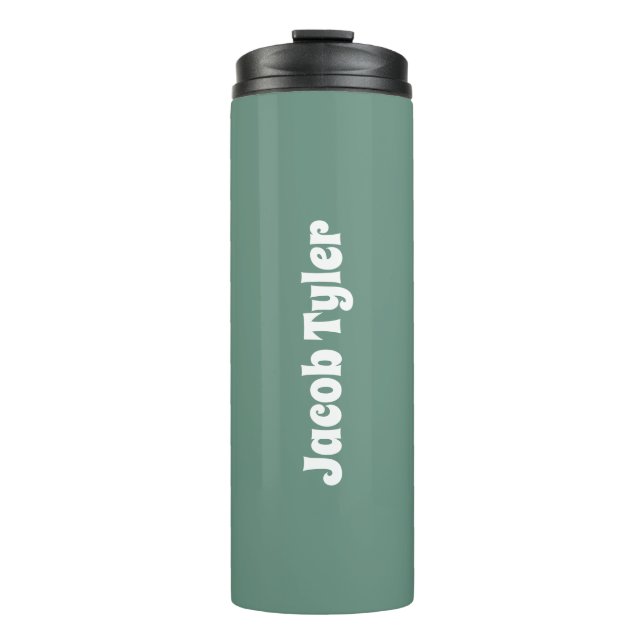 Muted Elegance - Ocean Teal Customisable  Thermal Tumbler (Front)