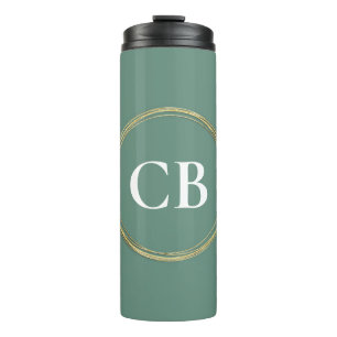 Muted Elegance - Ocean Teal Monogram Thermal Tumbler