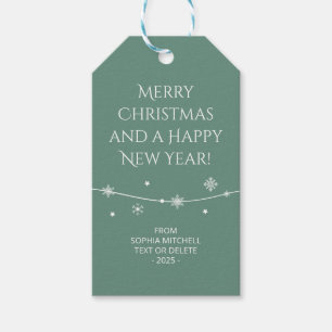Muted Elegance - Ocean Teal Snowflake Gift Tags