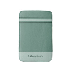 Muted Elegance - Ocean Teal Stripes Bath Mat