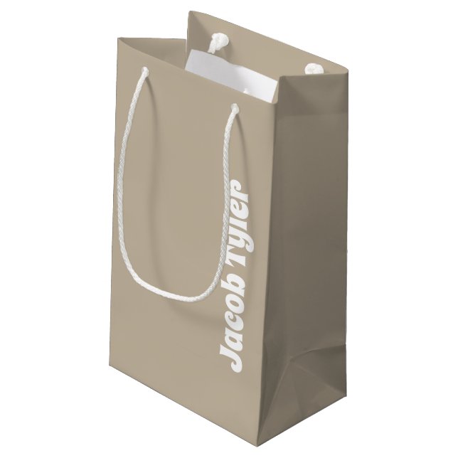 Muted Elegance - Small Calm Stone Name Gift Bag (Back Angled)