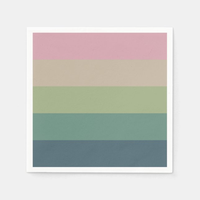 Muted Elegance - Striped Party Napkins (Front)