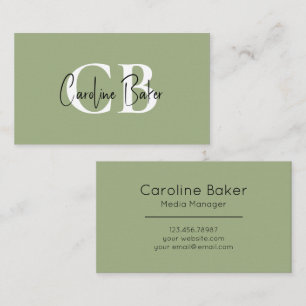 Muted Elegance Tranquil Sage Minimal Business Card