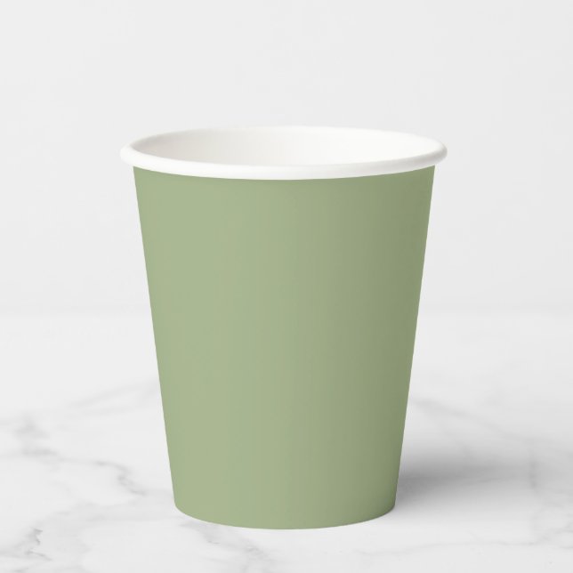 Muted Elegance - Tranquil Sage Paper Cups (Front)
