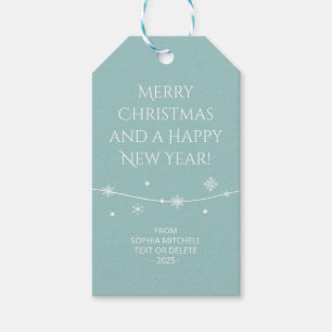 Muted Elegance - Tranquil Turquoise Snowflake Gift Tags