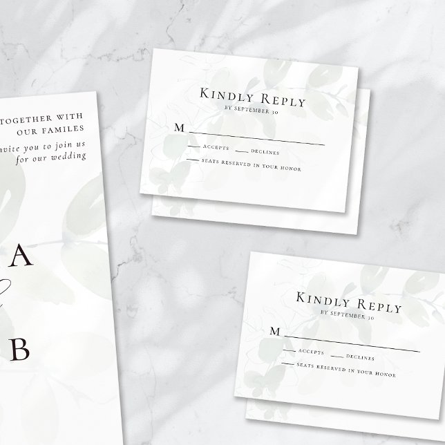 Muted Eucalyptus Wedding RSVP Card (Creator Uploaded)