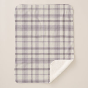 Muted Farmhouse Purple Plaid Baby Boy's Nursery Sherpa Blanket
