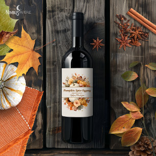 Muted Florals Thanksgiving Favor Bottle Label