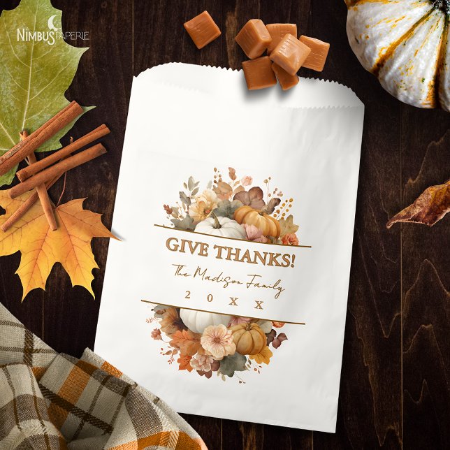 Muted Florals Thanksgiving Favour Bag (Creator Uploaded)