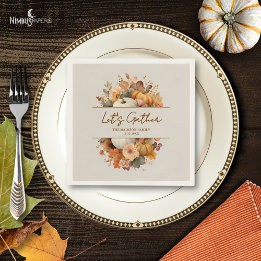 Muted Florals Thanksgiving Paper Napkin