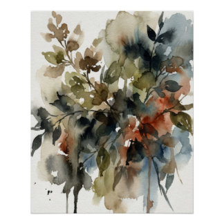 Muted Forest Watercolor Poster
