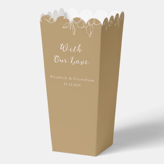 Muted Gold Cherry Blossom With Our Love   Favour Box (Front)