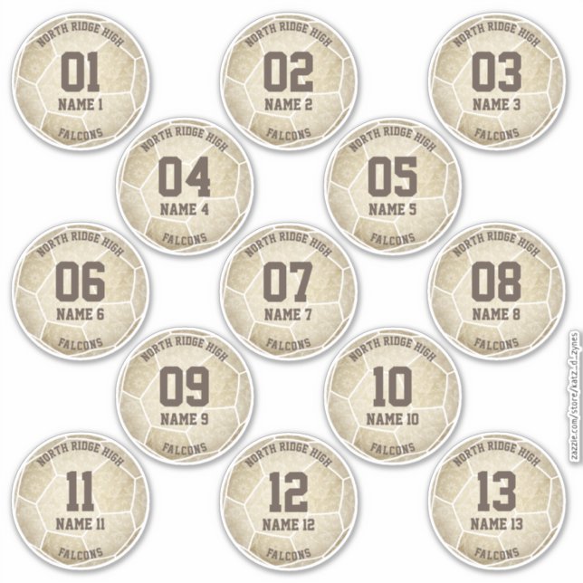 muted gold girly soccer birthday party favours (Front)