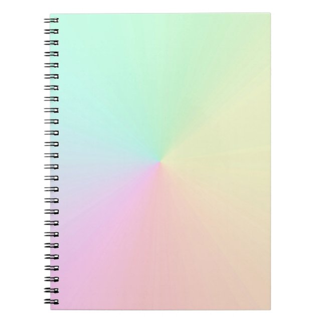 Muted Gradient Ombre Rainbow Pastel Aesthetic  Notebook (Front)