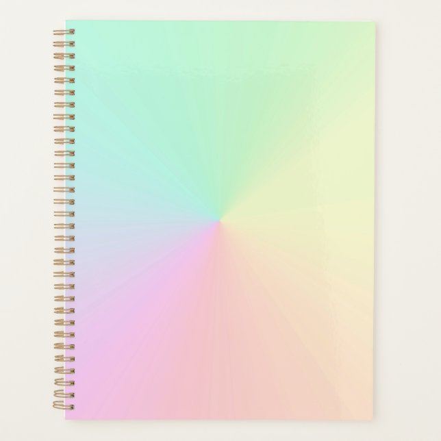 Muted Gradient Ombre Rainbow Pastel Aesthetic  Planner (Front)