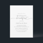 Muted Gray Simple Minimalist Wedding Breakfast Invitation<br><div class="desc">This muted gray simple minimalist wedding breakfast invitation is perfect for a modern event. The simple and elegant design features classic and fancy script typography in gray and white.</div>