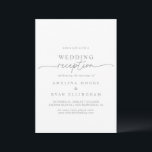 Muted Gray Simple Minimalist Wedding Reception Invitation<br><div class="desc">This muted gray simple minimalist wedding reception invitation is perfect for a modern post elopement party. The simple and elegant design features classic and fancy script typography in gray and white. 

RSVP cards are sold separately,  or you can the RSVP details to the back or bottom of the card.</div>