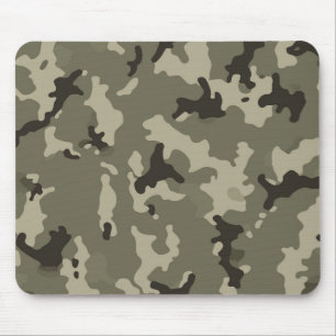 Muted Green Camouflage Gaming Office Desk Style Mouse Pad