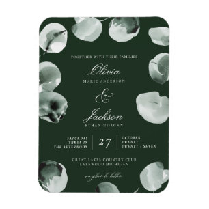 Muted Green Eucalyptus Scripted Modern Wedding Magnet
