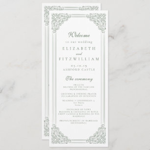 Muted Green Vintage Frame Elegant Script Program