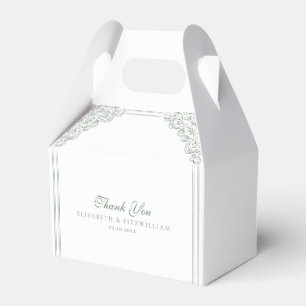 Muted Green Vintage Ornate Frame Favours Wedding Favour Box