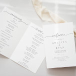 Muted Grey Simple Minimalist Folded Wedding Programme<br><div class="desc">This muted grey simple minimalist folded wedding program is perfect for a rustic wedding. The simple and elegant design features classic and fancy script typography in grey and white. 

Include a quote or short message,  order of service,  wedding party and thank you message.</div>