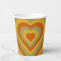 Muted Groovy Retro Layered Love Heart 