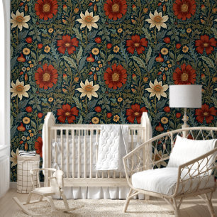Muted Honeysuckle Pattern William Morris Style  Wallpaper