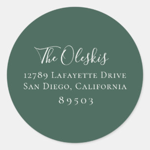 Muted Hunter Green Return Address Sticker