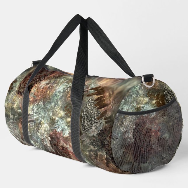 Muted Layers of Brown Crystals Duffle Bag (Right Corner)