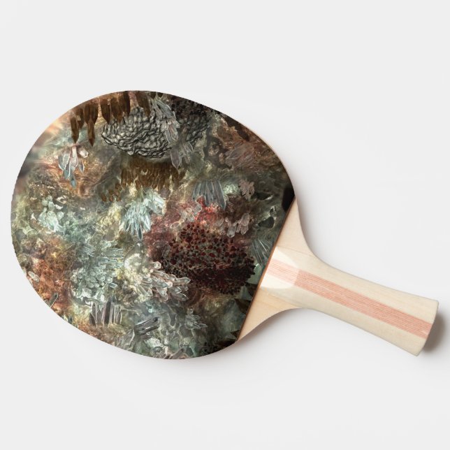 Muted Layers of Brown Crystals Ping Pong Paddle (Back Side)
