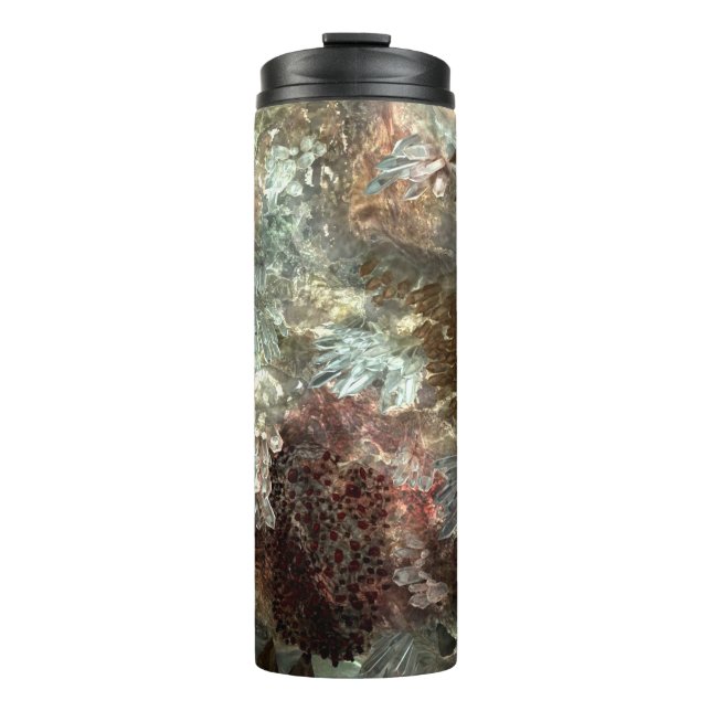 Muted Layers of Brown Crystals Thermal Tumbler (Front)